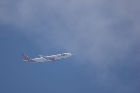 CHIANG MAI, THAILAND -JANUARY 11 2018:  HS-LAJ Airbus A330-300 of Thai lion Air airline. Take off...