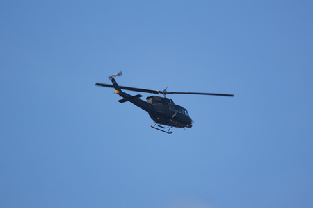 CHIANG MAI, THAILAND -JANUARY 25 2018: Bell UH-1H Iroquois (205) of Royal Thai Air force. Photo Over Chiangmai City.のeditorial素材
