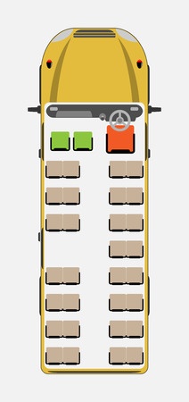 Top View show seat map of School Bus Vectorのイラスト素材
