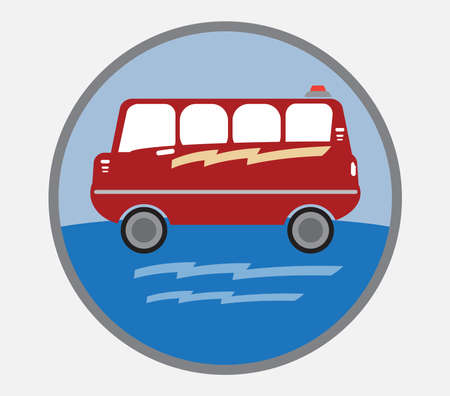 amphibian bus or land and water touring bus Vectorのイラスト素材