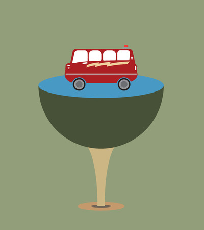 amphibian bus or land and water touring bus Vectorのイラスト素材