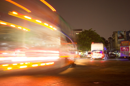CHIANG MAI, THAILAND - APRIL 11 2018:  Scania  bus of Transport government company.  Bus  route Bangkok and Chiangmai.  Photo at Chiangmai bus station.のeditorial素材