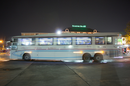 CHIANG MAI, THAILAND - APRIL 11 2018: Mercedes benz  bus of Nakhonchai air company bus. Route Bangkok and Chiangmai. Photo at Chiangmai bus station.のeditorial素材