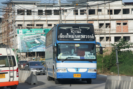 CHIANG MAI, THAILAND- SEPTEMBER 24 2011: Thavornfarm tour company route Nakhonsawan and Chiangmai. Photo at Chiangmai bus station, thailand.のeditorial素材