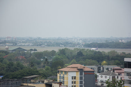 CHIANG MAI, THAILAND - APRIL 28 2018: Bird Eye View of Chiangmai City. Photo Take from Building of Maharaj Hospital.のeditorial素材