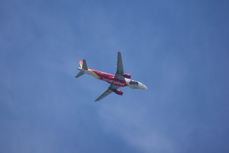 CHIANG MAI, THAILAND - MAY 24 2018:  HS-VKE A320-200 of Thai Vietjet airline. Take off from Chiang...