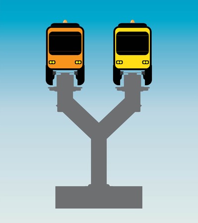 Flat Design Front View of Mono rail Vector and Illustratorのイラスト素材