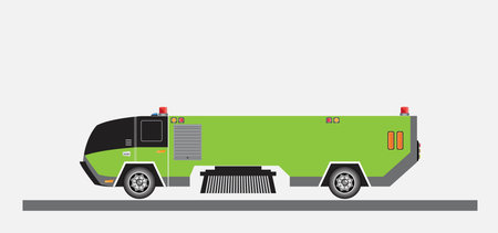 Street Sweeper Truck Vector and illustration on white background