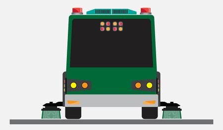 Street Sweeper Truck Vector and illustration on white backgroundのイラスト素材