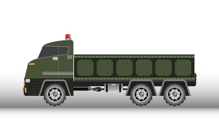 Military truck vector and illustration on white backgroundのイラスト素材