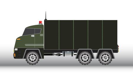 Military truck vector and illustration on white backgroundのイラスト素材