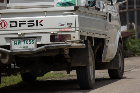 Chiangmai, Thailand - August  31 2018:  Mini Private Tongfong Truck. Photo at road no 1001 about 8 km from downtown Chiangmai, thailand.のeditorial素材