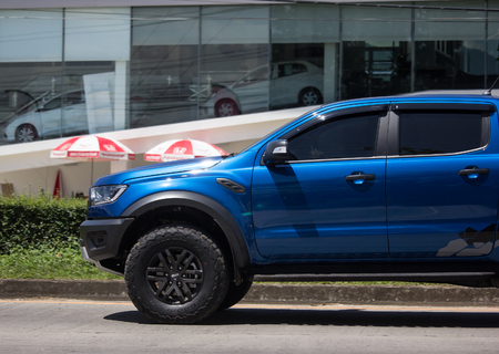 Chiangmai, Thailand - September 21 2018: Private Pickup car, Ford Ranger Raptor. On road no.1001, 8 km from Chiangmai city.のeditorial素材