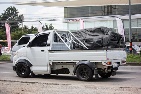 Chiangmai, Thailand - September 24 2018: Private Suzuki Carry Pick up car. Photo at road no 121 about 8 km from downtown Chiangmai thailand.のeditorial素材