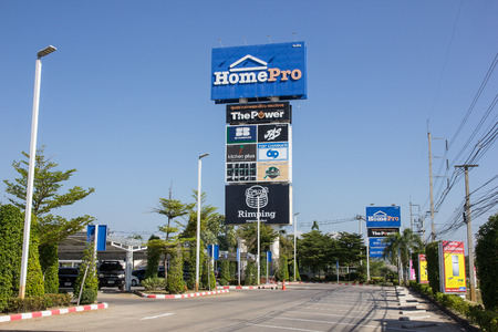 Chiangmai, Thailand - November 5 2018: Homepro  supermarket department store. Sale product and building construction. Location in sansai Urban fringe of chiangmai city.のeditorial素材