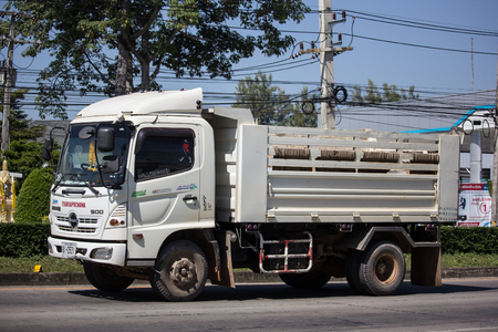 Chiangmai, Thailand - November 6 2018: Private Hino Dump Truck. On road no.1001 8 km from Chiangmai Business Area.のeditorial素材