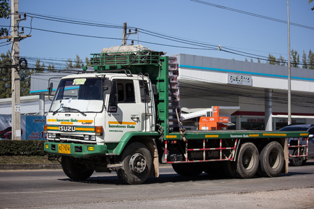 Chiangmai, Thailand - December 24 2018:   Truck of TBL. Thai Beverage Logistic. On road no.1001, 8 km from Chiangmai city.のeditorial素材