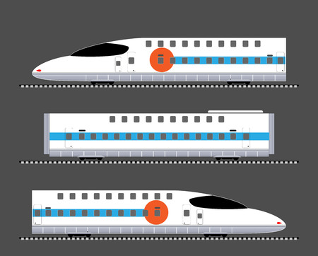 Set of  Double Deck  High Speed train Vector and Illustration.のイラスト素材