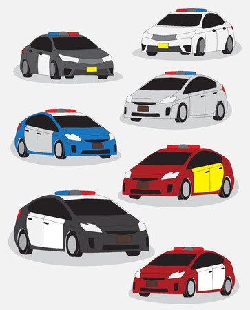 Sedan Police car vector and illustrationのイラスト素材