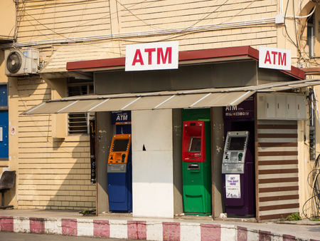 Chiangmai, Thailand - February 16 2019:  ATM Machine in  Chiangmai Bus Station.のeditorial素材