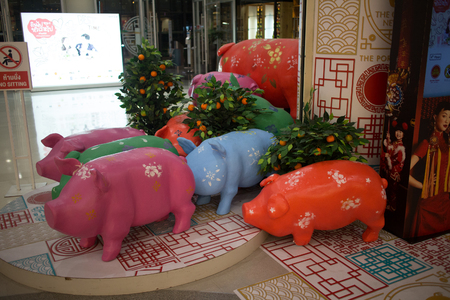 Chiangmai, Thailand - February 21 2019:  Chinese new year theme inside Central Festival Chiang mai.のeditorial素材