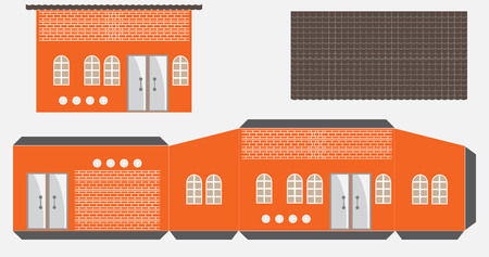Restaurant or House Paper Model, Cut and glueのイラスト素材