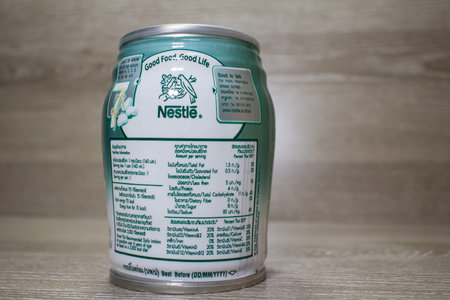 Chiangmai, Thailand - April 27 2019: Bear Brand Can Milk. Product by Nestle thailand.