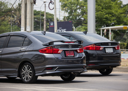Chiangmai, Thailand - April 30 2019: Private  Honda City Compact car. Produced by the Japanese manufacturer Honda. Photo at road no.121 about 8 km from downtown Chiangmai, thailand.のeditorial素材
