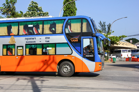 Chiangmai, Thailand - October 20 2012: Bus of Transport government company.  Photo at Chiangmai bus station.のeditorial素材