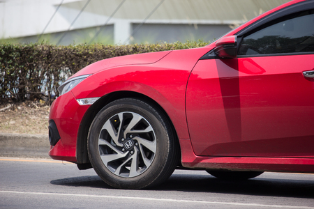 Chiangmai, Thailand - May 17 2019: Private Sedan Car from Honda Automobil,Tenth generation Honda Civic. On road no.1001 8 km from Chiangmai Business Area.のeditorial素材