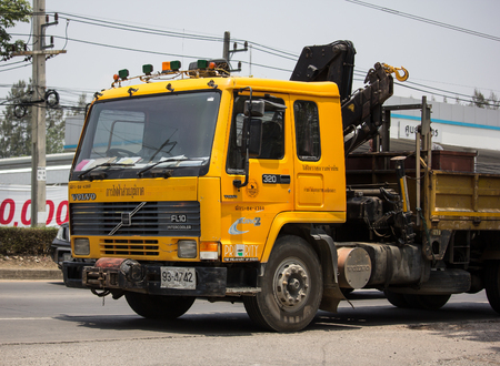Chiangmai, Thailand - May 17 2019: Truck of Provincial eletricity Authority of Thailand. Photo at road no.1001 about 8 km from downtown Chiangmai, Thailand.のeditorial素材