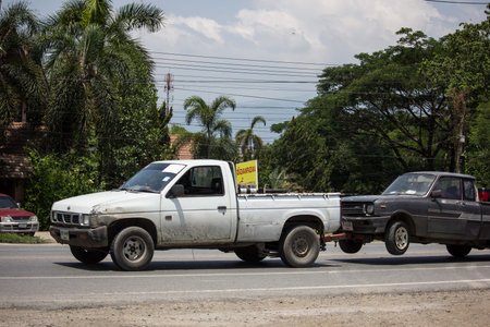 Chiangmai, Thailand - May 27 2019: Jaruen Sab Tow truck for emergency car move. Photo at road no 121...