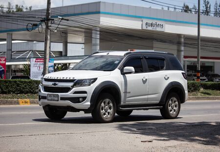 Chiangmai, Thailand - June 4 2019: Private SUV car, Chevrolet Trailblazer. On road no.1001, 8 km from Chiangmai city.のeditorial素材