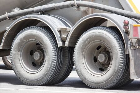 Chiangmai, Thailand - June 13 2019: Cement Truck of Lampang Niphon company.  On road no.1001, 8 km from Chiangmai city.のeditorial素材