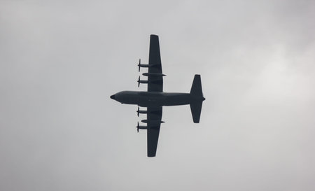 Chiangmai, Thailand - June 5 2019: C-130 of Royal Thai Air force. Take off from Chiangmai Airport.