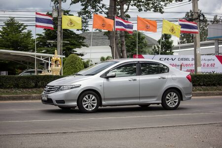 Chiangmai, Thailand - June 13 2019: Private  Honda City Compact car. Produced by the Japanese manufacturer Honda. Photo at road no.121 about 8 km from downtown Chiangmai, thailand.のeditorial素材