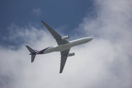 Chiangmai, Thailand - June 5 2019: HS-TBF Airbus A330-300 of Thai Airways. In Flight Chiang mai to Bangkok.のeditorial素材