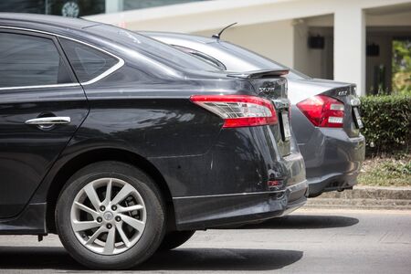 Chiangmai, Thailand - June 13 2019: Private car, Nissan Slyphy. On road no.1001, North of city about 8 km from Chiangmai Center.のeditorial素材