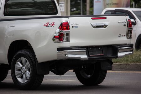 Chiangmai, Thailand - June 13 2019: Private Pickup Truck Car Toyota Hilux Revo. On road no.1001, 8 km from Chiangmai city.のeditorial素材