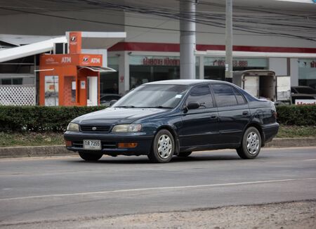 Chiangmai, Thailand - June 13 2019: Private Old car, Toyota Corona. On road no.1001, 8 km from Chiangmai Business Area.のeditorial素材