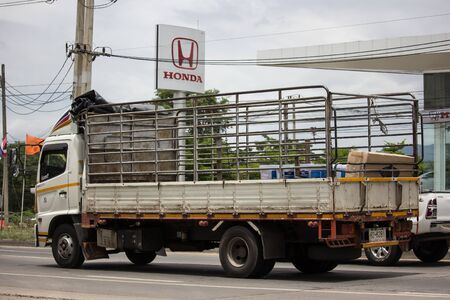 Chiangmai, Thailand - June 13 2019: Private Hino  Cargo Truck. Photo at road no.1001 about 8 km from downtown Chiangmai, thailand.のeditorial素材