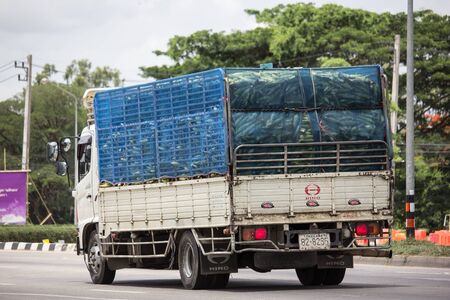 Chiangmai, Thailand - June 13 2019: Private Hino  Cargo Truck. Photo at road no.1001 about 8 km from downtown Chiangmai, thailand.のeditorial素材