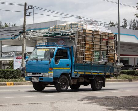 Chiangmai, Thailand - June 13 2019: Private Hino  Cargo Truck. Photo at road no.1001 about 8 km from downtown Chiangmai, thailand.のeditorial素材