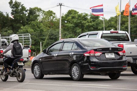 Chiangmai, Thailand - June 13 2019: Private Eco car, Suzuki Ciaz. Photo at road no 121 about 8 km from downtown Chiangmai, thailand.のeditorial素材