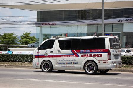 Chiangmai, Thailand - June 21 2019:  Private Ambulance van. On road no.1001, 8 km from Chiangmai Business Area.のeditorial素材