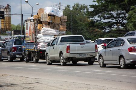 Chiangmai, Thailand - June 21 2019: Private Toyota Hilux  Pickup Truck.  On road no.1001 8 km from Chiangmai city.のeditorial素材