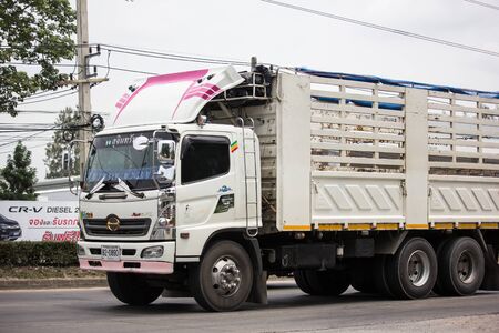 Chiangmai, Thailand - June 25 2019: Private Hino  Cargo Truck. Photo at road no.1001 about 8 km from downtown Chiangmai, thailand.のeditorial素材
