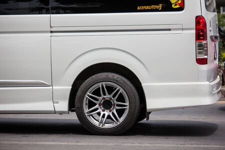 Chiangmai, Thailand - June 25 2019: Private Toyota Ventury van. On road no.1001, 8 km from Chiangmai Business Area.のeditorial素材