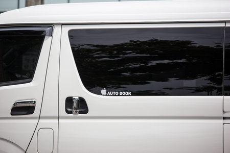 Chiangmai, Thailand - June 25 2019: Private Toyota Ventury van. On road no.1001, 8 km from Chiangmai...