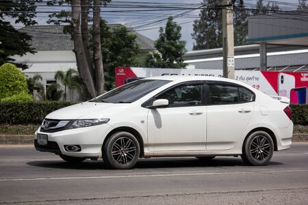 Chiangmai, Thailand - July 11 2019: Private  Honda City Compact car. Produced by the Japanese manufacturer Honda. Photo at road no.121 about 8 km from downtown Chiangmai, thailand.のeditorial素材